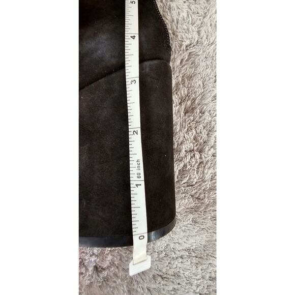 NEW Steve Madden THRIVED Black Suede Leather Notched Back Zip Boots Booties 9M - Picture 6 of 8